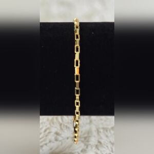 Stainless Steel 18K Gold Overlay Geometric Link Bracelet NWOT